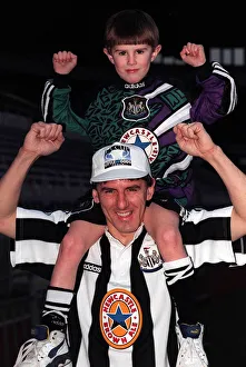 Peter Beardsley Newcastle United football player with son Andrew Peter Beardsley Newcastle United football player with son Andrew