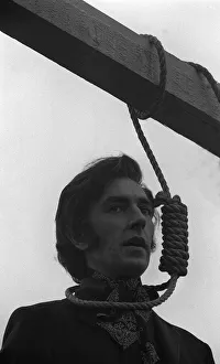 Peter Cook January 1971 With a noose around his neck in a scene he was shooting Peter Cook January 1971 With a noose around his neck in a scene he was shooting
