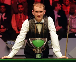 Peter Ebdon with the regal masters snooker trophy at Motherwell Civic Centre 1996 Peter Ebdon with the regal masters snooker trophy at Motherwell Civic Centre 1996