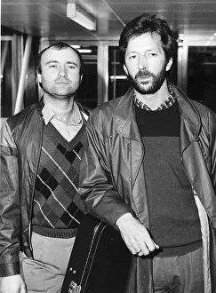 Phil Collins with Eric Clapton at Heathrow Phil Collins with Eric Clapton at Heathrow