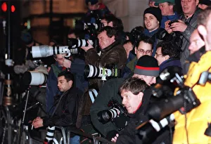 Photographers outside the Ritz Hotel January 1999 waiting for the historic first Photographers outside the Ritz Hotel January 1999 waiting for the historic first