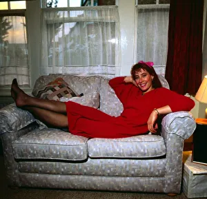 Phyllis Logan lying on couch November 1987 Phyllis Logan lying on couch November 1987