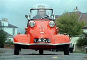 PIC SHOWS JOHN MILLER FROM GREENOCK WITH HIS BUBBLE CAR PIC SHOWS JOHN MILLER FROM GREENOCK WITH HIS BUBBLE CAR