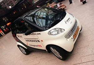 Pic shows.... The Swatch smart car in Glasgow central station Pic shows.... The Swatch smart car in Glasgow central station