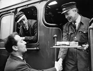 Picture shows (right) Mr Alan Pegler, who bought The Flying Scotsman engine in 1963 Picture shows (right) Mr Alan Pegler, who bought The Flying Scotsman engine in 1963