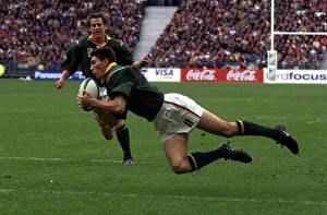 Pieter Rossouw Rugby Union Player of South Africa Oct 1999 scores a try against Pieter Rossouw Rugby Union Player of South Africa Oct 1999 scores a try against
