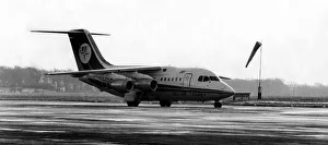 Pilot Lynn Barton flies a Dan-Air British Aerospace 146 (BAe 146) Pilot Lynn Barton flies a Dan-Air British Aerospace 146 (BAe 146)