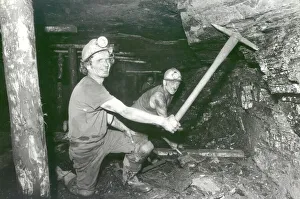 Pitmen Gerald Hargraves and John Smith mining the hard way at Wrytree Colliery in Pitmen Gerald Hargraves and John Smith mining the hard way at Wrytree Colliery in