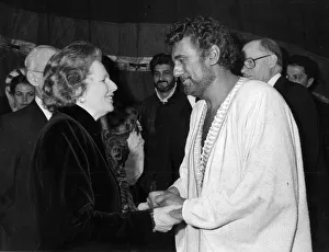 Placido Domingo with Margaret Thatcher after gala performance of Otello by The Royal Placido Domingo with Margaret Thatcher after gala performance of Otello by The Royal