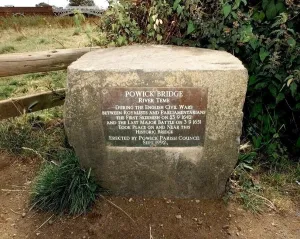 A plaque commemorates the English Civil Wars in Powick, Worcestershire A plaque commemorates the English Civil Wars in Powick, Worcestershire