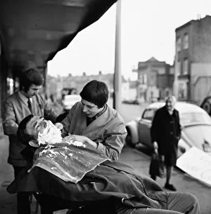 Images Dated 10th December 1970: He is the name of a very plush gents hairdressers in the High Street, Plaistow