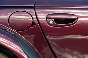 Plymouth Prowler October 1998 Detail of pertol filler lid door handle lock Plymouth Prowler October 1998 Detail of pertol filler lid door handle lock