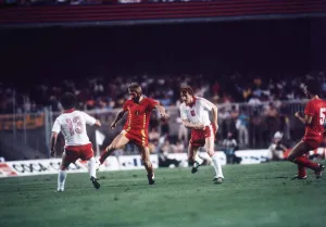 Poland v Belgium 1982 World Cup Luc Millecamps of Belgium is challenged by Poland v Belgium 1982 World Cup Luc Millecamps of Belgium is challenged by