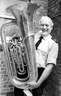 Police Sergt. Andy Chicken with tubby the tuba which was left behind at Ashington Hirst Police Sergt. Andy Chicken with tubby the tuba which was left behind at Ashington Hirst