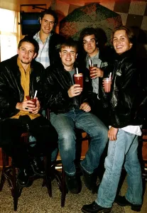 Take That pop group members are Robbie Williams Jason Orange Gary Barlow Mark Owen Take That pop group members are Robbie Williams Jason Orange Gary Barlow Mark Owen