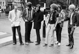 Pop Group The Move outside the law courts. 11th October 1967 Pop Group The Move outside the law courts. 11th October 1967