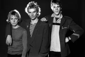 Pop group The police in studio 1980 Sting with Andy Summers and Stewart Copeland Pop group The police in studio 1980 Sting with Andy Summers and Stewart Copeland