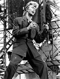 Pop Music - David Bowie pictured in concert at Cardiff Arms Park during his Glass Spider Pop Music - David Bowie pictured in concert at Cardiff Arms Park during his Glass Spider