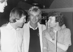 Pop-Superstar Rod Stewart called in on the Scottish World Cup Squad at their headquarters Pop-Superstar Rod Stewart called in on the Scottish World Cup Squad at their headquarters