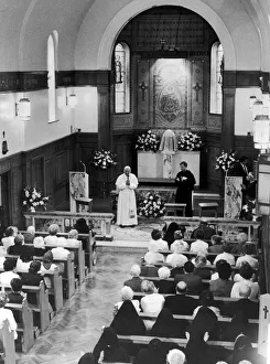 Pope John Paul II at Chaplain to Nazareth House ahead of Mass at Heaton Park, Manchester Pope John Paul II at Chaplain to Nazareth House ahead of Mass at Heaton Park, Manchester