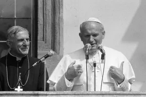 Pope John Paul II gives a blessing from a balcony during his visit to Ireland Pope John Paul II gives a blessing from a balcony during his visit to Ireland
