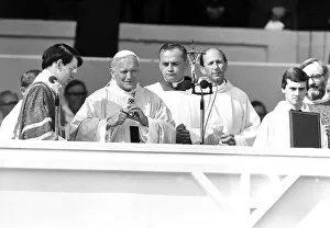 Pope John Paul II Visit Britain 1982 The Pope conducts an Open Air Mass at Wembley Pope John Paul II Visit Britain 1982 The Pope conducts an Open Air Mass at Wembley