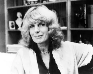 Portrait of English television writer Carla Lane who wrote many famous sitcoms Portrait of English television writer Carla Lane who wrote many famous sitcoms