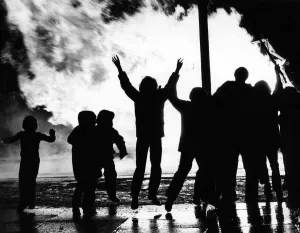 The pouring rain did not deter these youngsters in Vauxhall Road from enjoying bonfire The pouring rain did not deter these youngsters in Vauxhall Road from enjoying bonfire