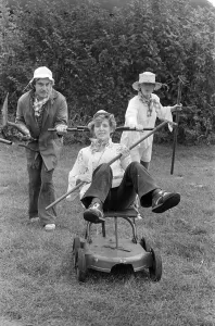 Pram Race, Lambourn, Berkshire, October 1985 Pram Race, Lambourn, Berkshire, October 1985