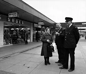 Images Dated 1st May 1981: The precinct at Chelmsley Wood Shopping Centre. Precinct Superintedent Harry Warburton