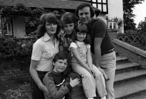Presenter Terry Wogan at home with family 1978 Presenter Terry Wogan at home with family 1978