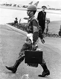 President Ali Bhutto of Pakistan arriving at Heathrow with his own bodyguard for an President Ali Bhutto of Pakistan arriving at Heathrow with his own bodyguard for an
