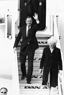 President George Bush of the United States arrives with his wife President George Bush of the United States arrives with his wife