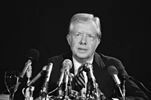 Former President Jimmy Carter press conference at The Churchill Hotel. 25th October 1982 Former President Jimmy Carter press conference at The Churchill Hotel. 25th October 1982