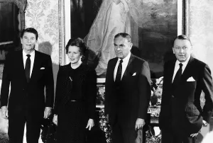 President Reagan, Margaret Thatcher, Alexander Haig American Secretary of State President Reagan, Margaret Thatcher, Alexander Haig American Secretary of State