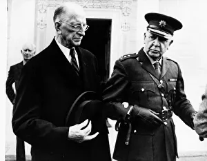 President of the Republic of Ireland Eamon De Valera with aide de camp Colonel Brennan President of the Republic of Ireland Eamon De Valera with aide de camp Colonel Brennan