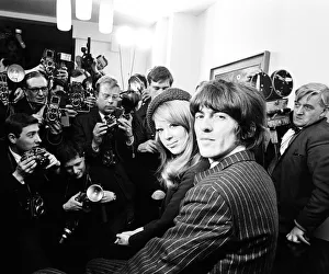 Press conference on following day after George Harrison wed Pattie Boyd in a small Press conference on following day after George Harrison wed Pattie Boyd in a small