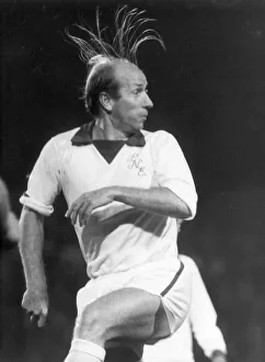Preston North End's player manager Bobby Charlton with his hair on end during a Third Preston North End's player manager Bobby Charlton with his hair on end during a Third