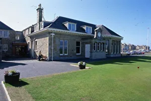 Prestwick golf club clubhouse 1989 exterior of golf club Scotland Prestwick golf club clubhouse 1989 exterior of golf club Scotland