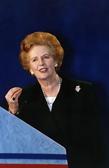 Former Prime Minister Baroness Margaret Thatcher at a Conservative Party rally in London Former Prime Minister Baroness Margaret Thatcher at a Conservative Party rally in London
