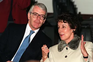 Prime Minister John Major and Education Secretary Gillan Shephard seen here talking Prime Minister John Major and Education Secretary Gillan Shephard seen here talking