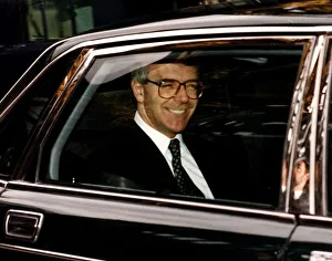 Prime Minister John Major after leaving Buckingham Palace having asked the Queen to Prime Minister John Major after leaving Buckingham Palace having asked the Queen to