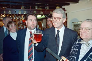 Prime Minister John Major in a pub in Huntingdon, during the general election campaign Prime Minister John Major in a pub in Huntingdon, during the general election campaign