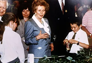 Prime Minister and leader of the Conservative Party Margaret Thatcher at the Chelsea Prime Minister and leader of the Conservative Party Margaret Thatcher at the Chelsea
