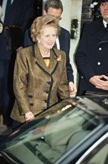 Images Dated 21st November 1990: Prime Minister Margaret Thatcher at 10 Downing Street amid the Conservative Party