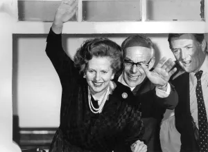 Prime Minister Margaret Thatcher, with husband Denis and Conservative Party Chairman Prime Minister Margaret Thatcher, with husband Denis and Conservative Party Chairman