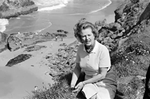 Prime Minister Margaret Thatcher on holiday in North Cornwall. 10th August 1981 Prime Minister Margaret Thatcher on holiday in North Cornwall. 10th August 1981