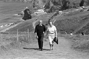 Prime Minister Margaret Thatcher and her husband Denis on holiday in North Cornwall Prime Minister Margaret Thatcher and her husband Denis on holiday in North Cornwall