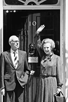 Prime Minister Margaret Thatcher and husband Denis on the steps of 10 Downing Street Prime Minister Margaret Thatcher and husband Denis on the steps of 10 Downing Street