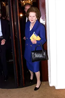 Former Prime Minister Margaret Thatcher leaves the Imperial Hotel in Blackpool on the way Former Prime Minister Margaret Thatcher leaves the Imperial Hotel in Blackpool on the way